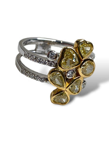 18kt WG and YG Fancy Yellow Diamond Ring