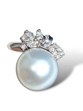 Load image into Gallery viewer, 14kt South Sea Pearl and Diamond Ring
