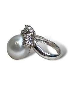 14kt South Sea Pearl and Diamond Ring