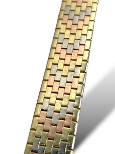 14kt Tricolour Gold Italian Bracelet