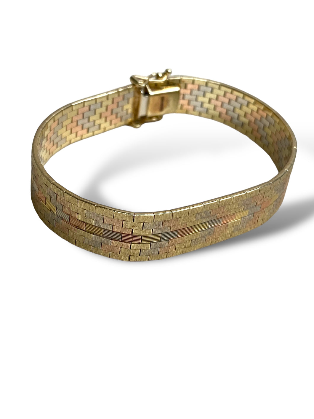 14kt Tricolour Gold Italian Bracelet