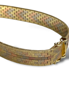 14kt Tricolour Gold Italian Bracelet