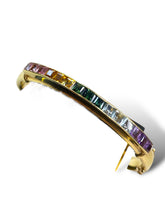 Load image into Gallery viewer, 18kt YG Hinged Bangle with Semiprecious Stones
