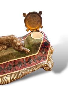 Franz Bergman Style Austrian Inkwell with Panther