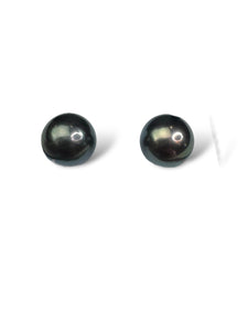 9kt Rose Gold, Black Pearl Earrings (Studs)