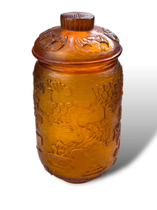 Chinese Orange Peking Glass Lidded Jar