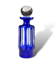 "Irena" Poland Cobalt & Clear Crystal Decanter