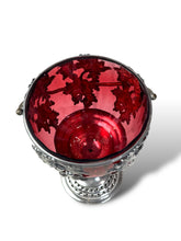 Load image into Gallery viewer, Art Nouveau Ruby Glass &amp; Britannia Metal Goblet
