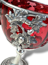 Load image into Gallery viewer, Art Nouveau Ruby Glass &amp; Britannia Metal Goblet
