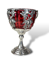 Load image into Gallery viewer, Art Nouveau Ruby Glass &amp; Britannia Metal Goblet
