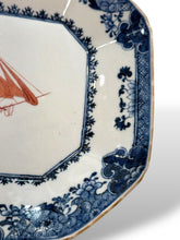 Load image into Gallery viewer, Pair of Blue and White Dishes With Red Ships
