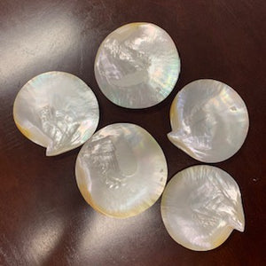 CU0008 Set of 5 Mother of Pearl Plates - Antiques and Possibilities