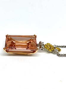 18kt Rose Gold Morganite and Diamond Necklace