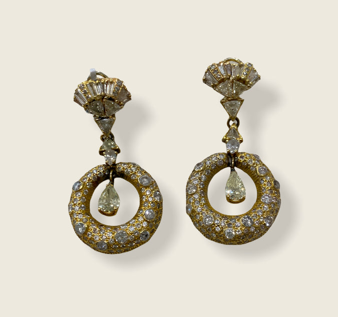 14kt Gold and Diamond Earrings