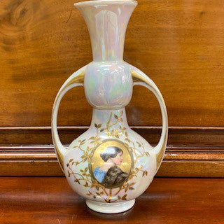 GP1277 Hand Painted Lustreware Vase with a Portrait of a Young Woman