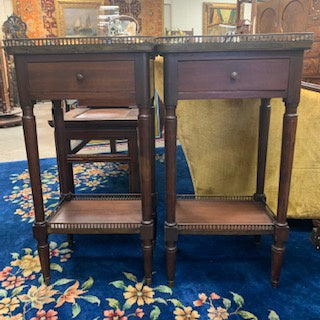 FT0136 Pair of Matching Louis XVI Bedside Tables with Galley