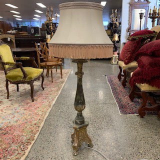 LT0041 Tall Italian Gilt Timber Candle Stand Converted to Lamp - Antiques and Possibilities