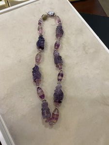 JN0106 - Amethyst and Quarts Necklace