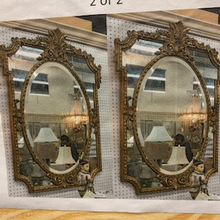 PM0061 A Pair Of 19th Century Venetian Mirrors in Elaborate  Wooden Gilded Frame