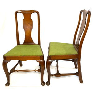 English Pair of Queen Anne Walnut Side Chairs