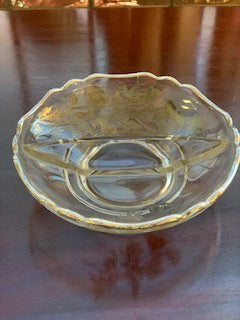 GP1101 Victorian Silver Overlay Glass Bowl