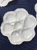 GP0944 4 White Oyster Plates - Antiques and Possibilities