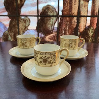 GP0133 3 Hand Painted Japanese Demitasse Coffee Cups / Sold Separately