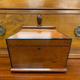 DC0004 Large Mahogany and Ebony Tea Caddy - Antiques and Possibilities