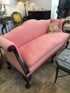FS0332 George III Sofa in Pink with Ball & Claw Feet