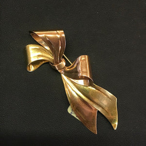 JB0441 14kt Yellow and Rose Gold Bow Brooch