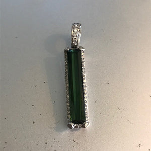 SAL0026 Green Tourmaline and Diamond Pendant Enhancer