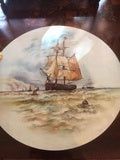 PM0189 Hand Painted Sea Scene on Glass - Antiques and Possibilities