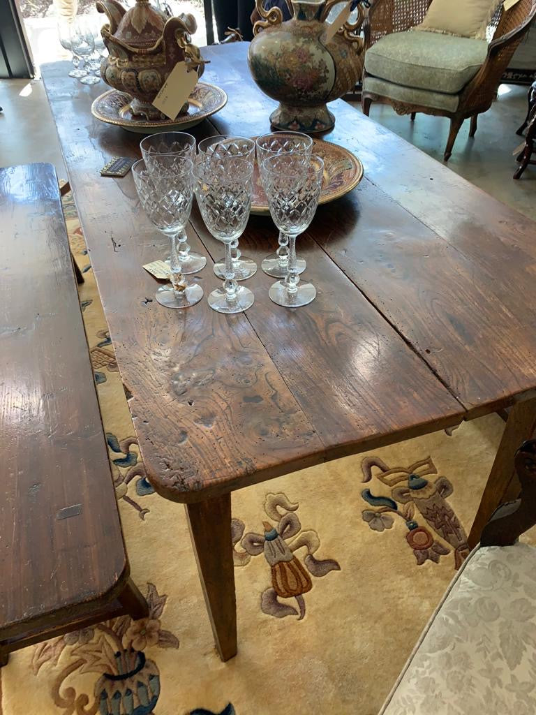 FT0003 18th Century Farmhouse Kitchen Table w/ Drawer - Antiques and Possibilities