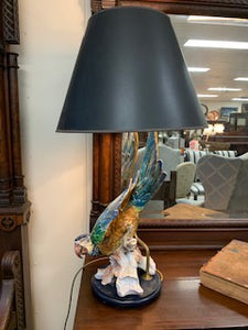 LT0135 Large Majolica Parrot Figure Lamp