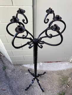DC0067 Large Wrought Iron Candle Holder - Antiques and Possibilities