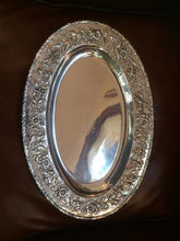 Load image into Gallery viewer, SH0512 Sterling Silver Oval Tray with Repousse Border by S Kirk and Son - Antiques and Possibilities
