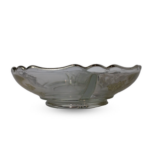 Victorian Silver Overlay Glass Bowl