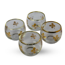 Load image into Gallery viewer, Set of 4 Vintage Cocktail Glasses with 4 Leaf Clover Gold Detail
