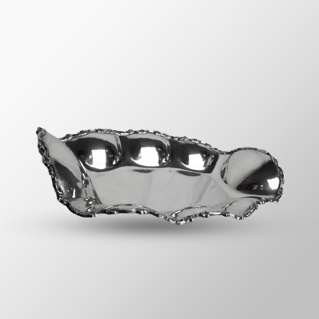 Modern Mexican Sterling Silver Shallow Oval Tray