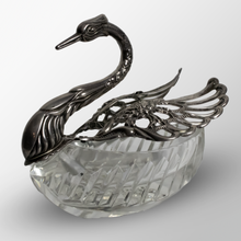 Load image into Gallery viewer, Swan Shaped Crystal Bowl with Sterling Silver Wings and Neck
