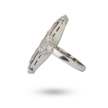 Load image into Gallery viewer, 18kt White Gold, Ruby, and Diamond Art Deco Style Ring
