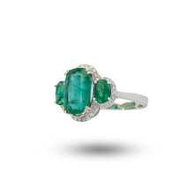 Load image into Gallery viewer, 18ct White Gold, Emerald and Diamond Dress Ring
