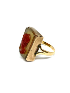 9kt Rose Gold Carved Carnelian Ring - Antiques and Possibilities
