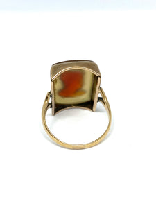 9kt Rose Gold Carved Carnelian Ring - Antiques and Possibilities