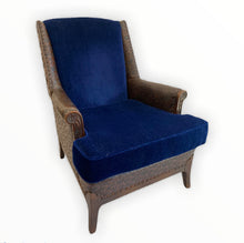 Load image into Gallery viewer, Carved Oak embossed leather armchair
