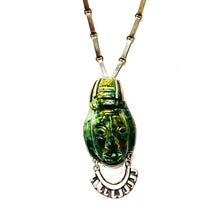 Load image into Gallery viewer, Taxco Silver Necklace with  Mayan Head Carved in Jade

