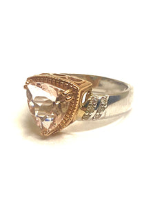 14Kt White Gold and Pale Pink Kunzite Cocktail Ring