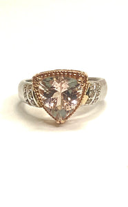 14Kt White Gold and Pale Pink Kunzite Cocktail Ring
