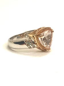 14Kt White Gold and Pale Pink Kunzite Cocktail Ring
