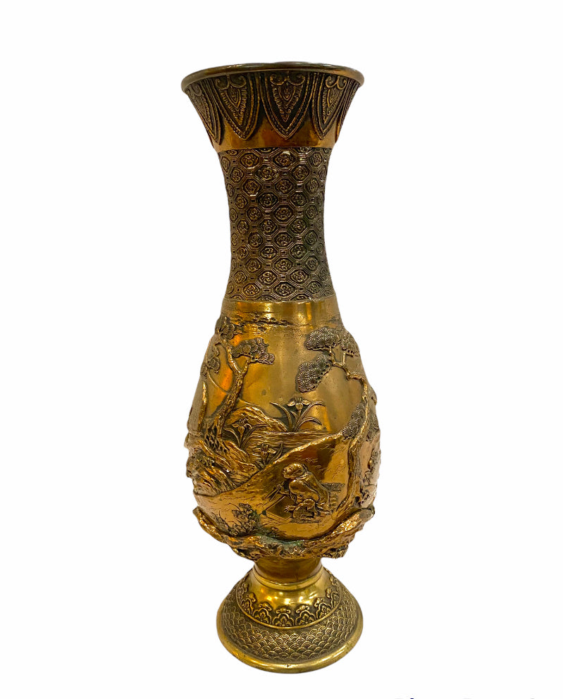 Mid Century Chinese Brass Vase